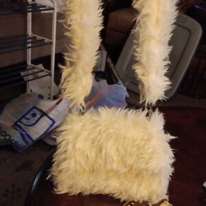 Off White Fur Minibag